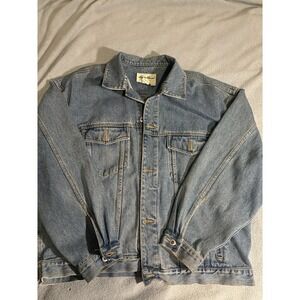 Vintage Eddie Bauer Mens Size M Heavy Denim Jacket Button Up Pockets 1990's‎ XL